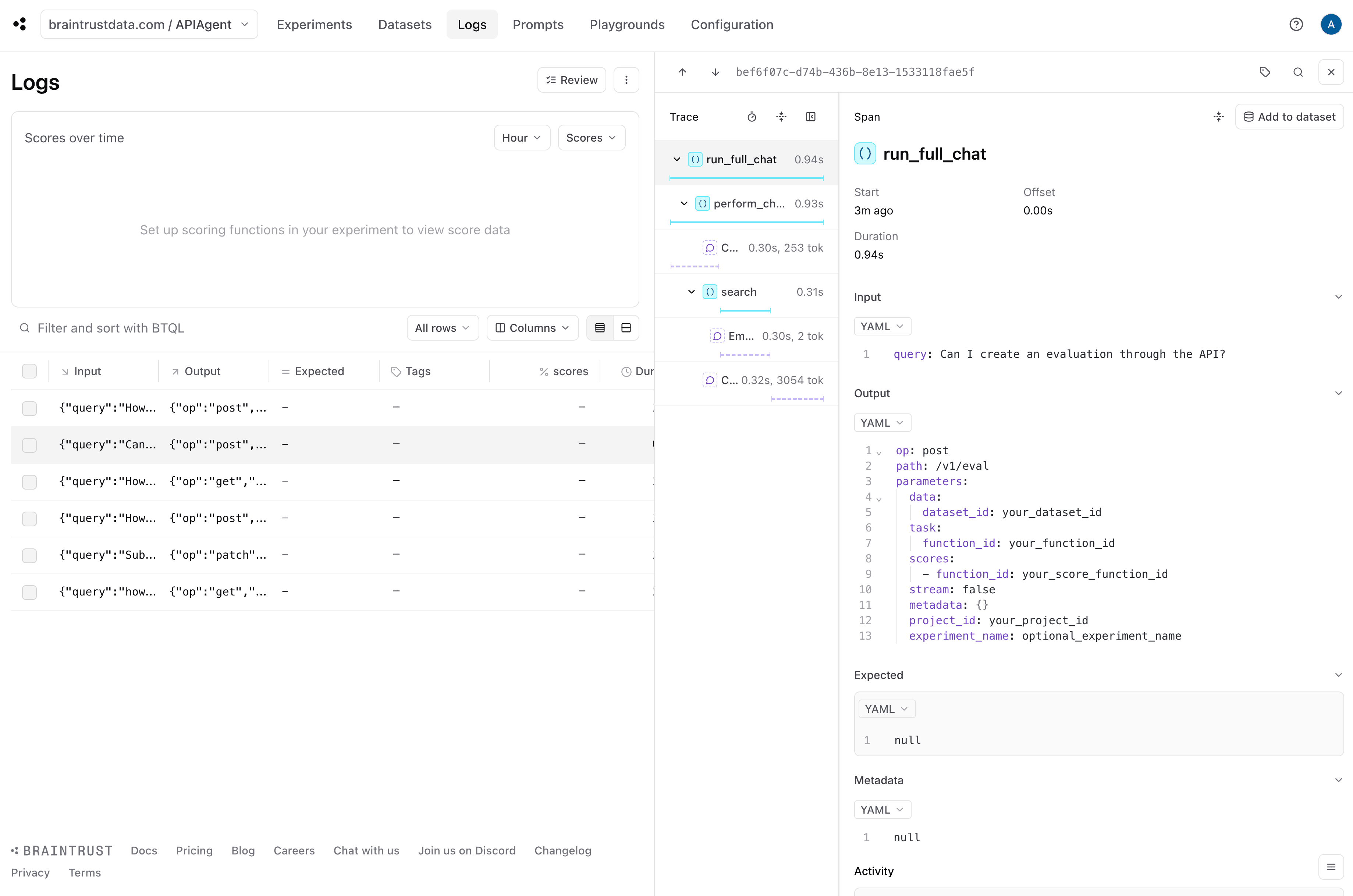 Initial logs